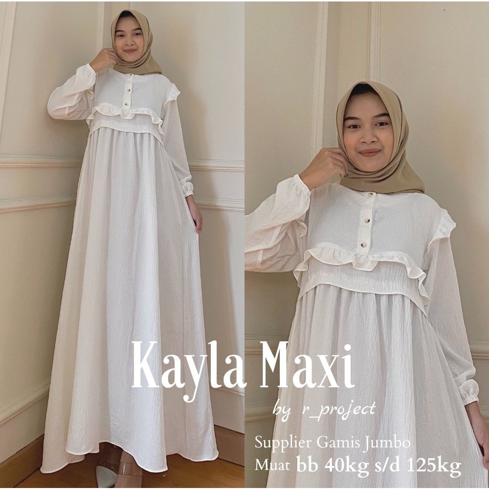 Jual 5L XXXL XXL XL L M S Kayla Maxi DRESS JUMBO POLOS ELEGAN