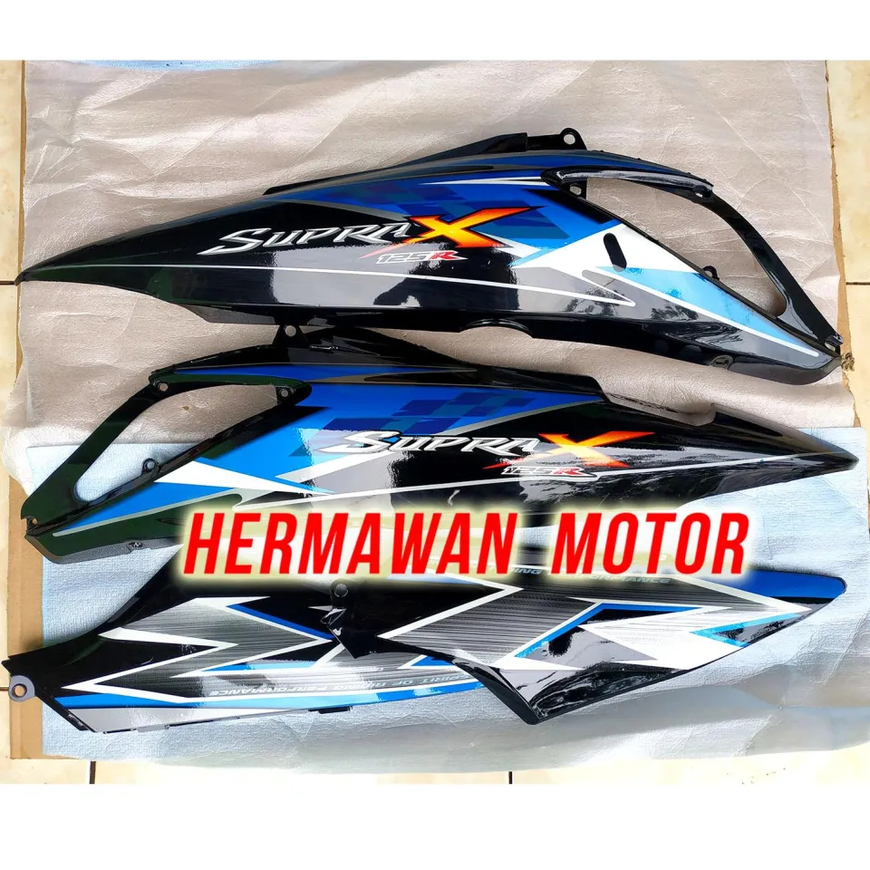 Jual Body Belakang Motor Honda Supra X Warna Hitam Stiker Biru