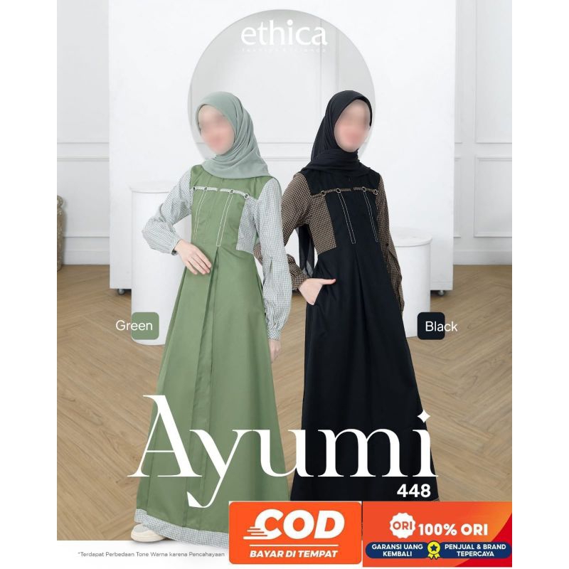 Jual Gamis Ethica Ayumi Green Black Gamis Ethica Terbaru