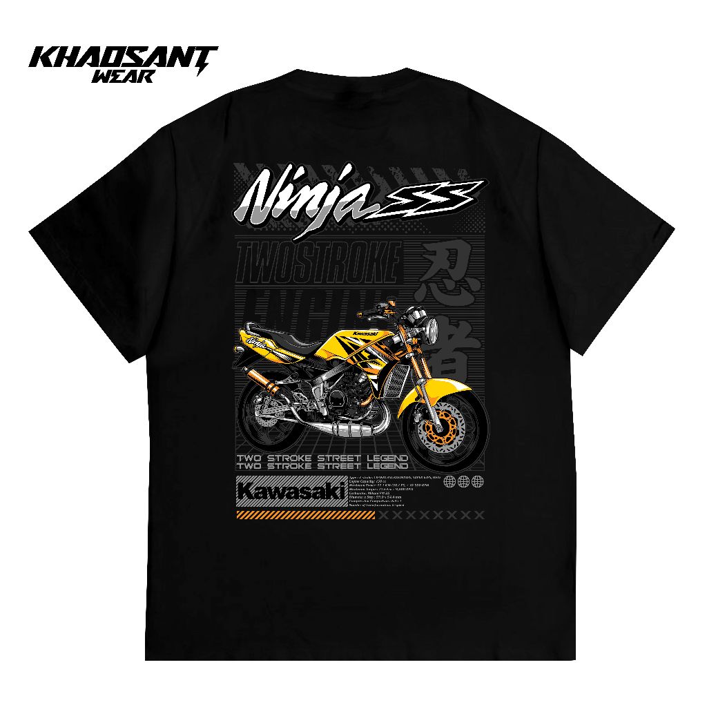 Jual KHAOSANT Kaos Kawasaki Ninja SS 150 Yellow Kaos Motor 2 Stroke 2