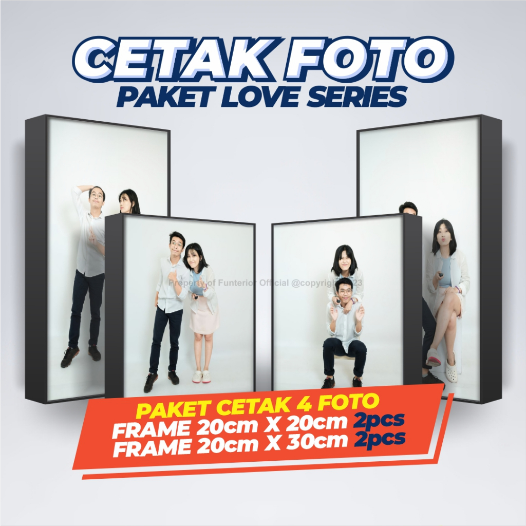 Jual LOVE SERIES PAKET 4 PCS CETAK FOTO BINGKAI EXCLUSIVE UKURAN