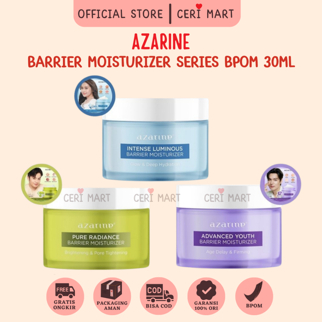 Jual Azarine Barrier Moisturizer Series Pelembab Wajah Cream Gel Facial