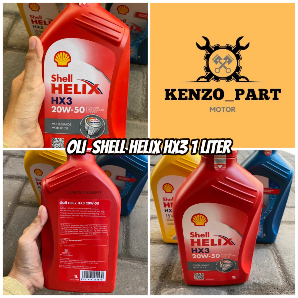 Jual OLI SHELL HELIX HX3 20W 50 1LITER OLI MOTOR DAN MOBIL SHELL