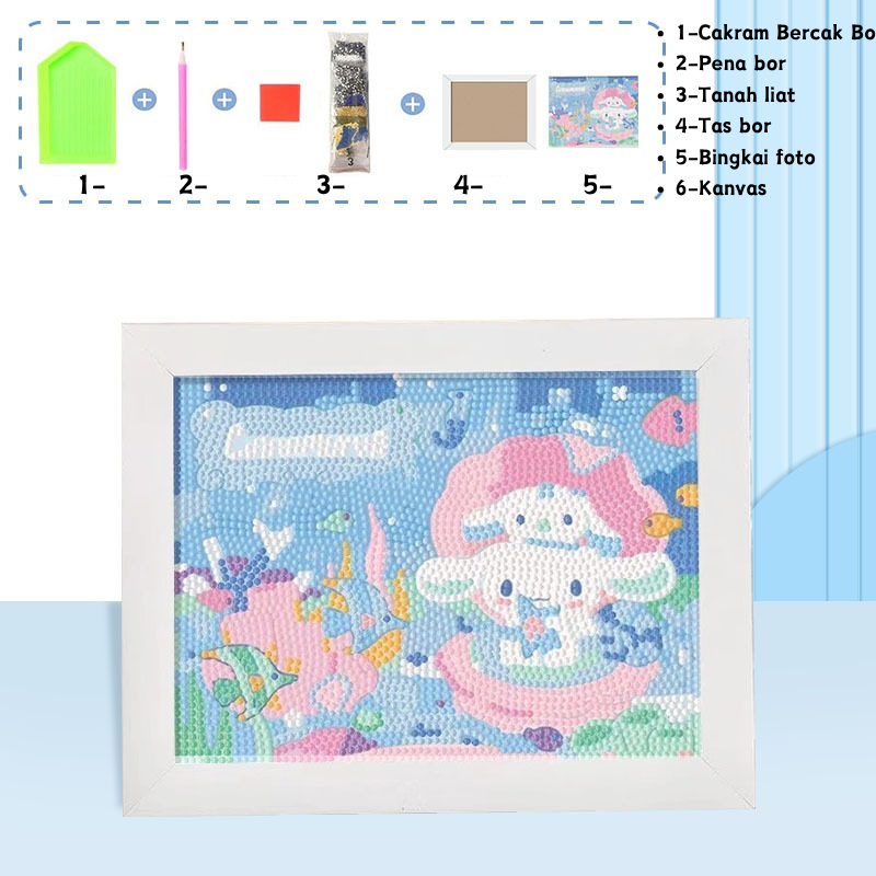 Jual Cinnamoroll Diy Diamond Painting Frame Sanrio Full Set Sticker Diy