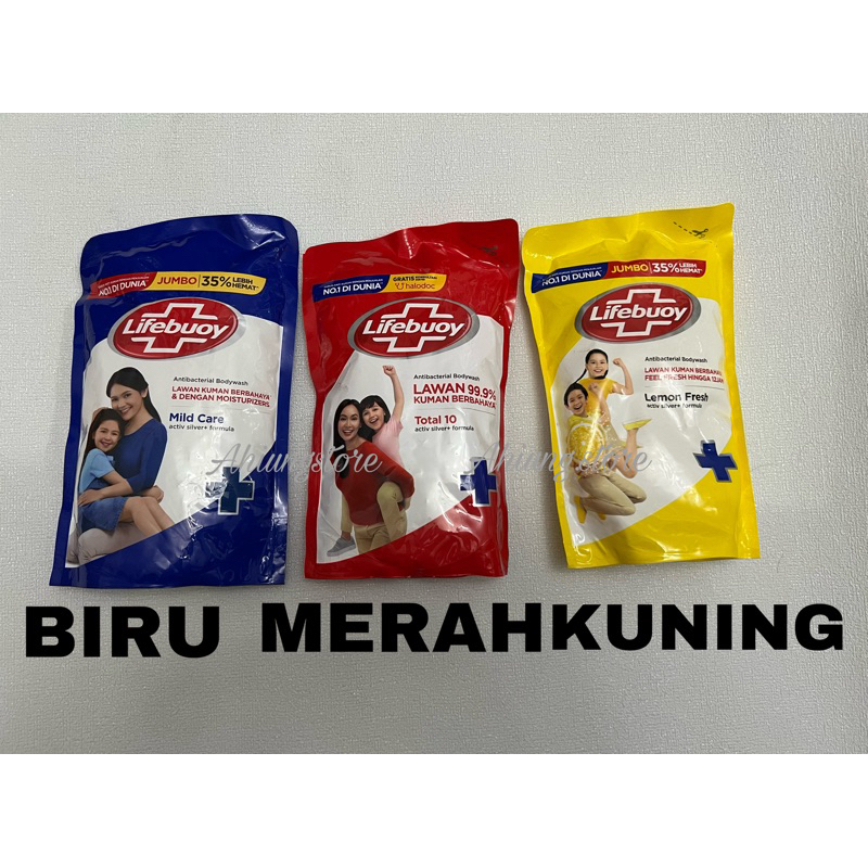 Jual LIFEBOUY SABUN MANDI CAIR BODY WASH LEMON MERAH BIRU MILD