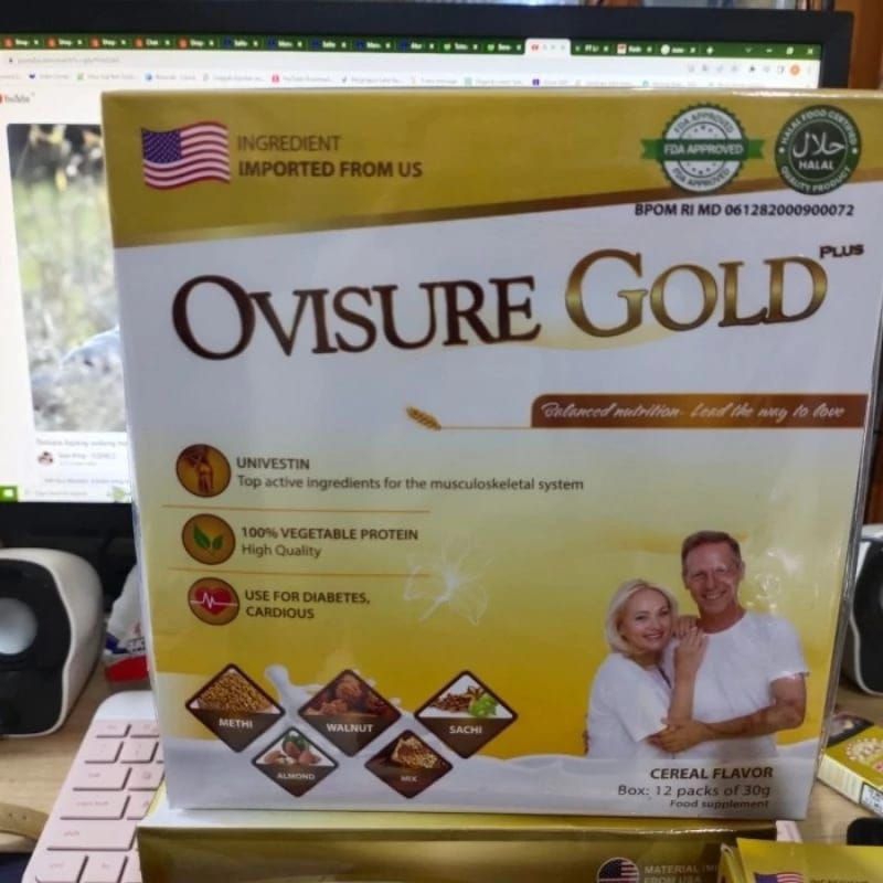 Jual OVISURE GOLD 1 BOX ISI 12 SACHET SUSU UNTUK VITAMIN TULANG DAN