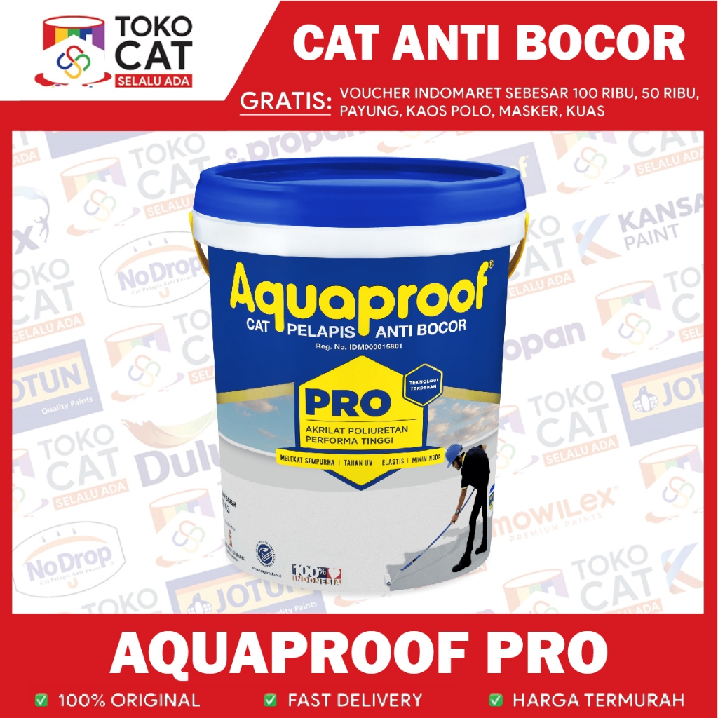 Jual Cat Anti Bocor Aquaproof Pro Warna Abu Dan Putih Ukuran Kg