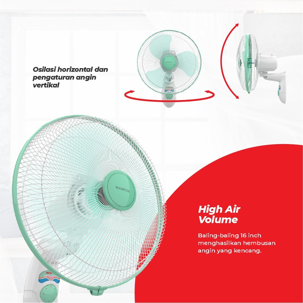 Jual Maspion Wall Fan Kipas Angin Dinding Inchi Mwf K Shopee