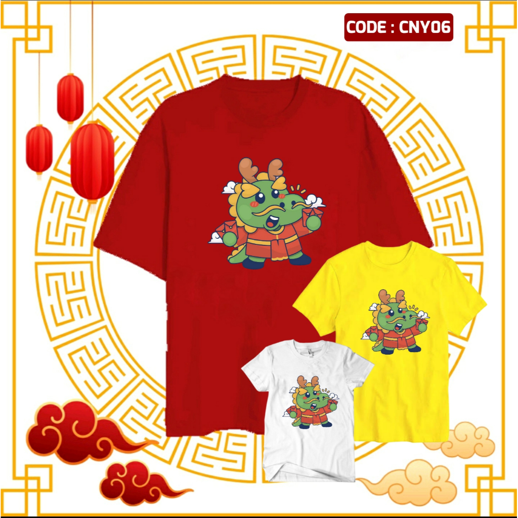 Jual Baju Sincia Imlek Naga Cny Cute Dragon Angpao Kaos Tshirt