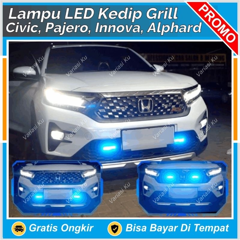 Jual LAMPU KEDIP GRILL BUMPER DRL LED MOBIL MOTOR 16 MATA SUPER TERANG