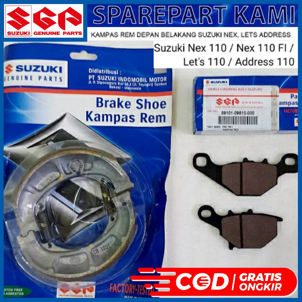 Jual Paket Kampas Rem Depan Belakang Suzuki Nex Fi Lets Address