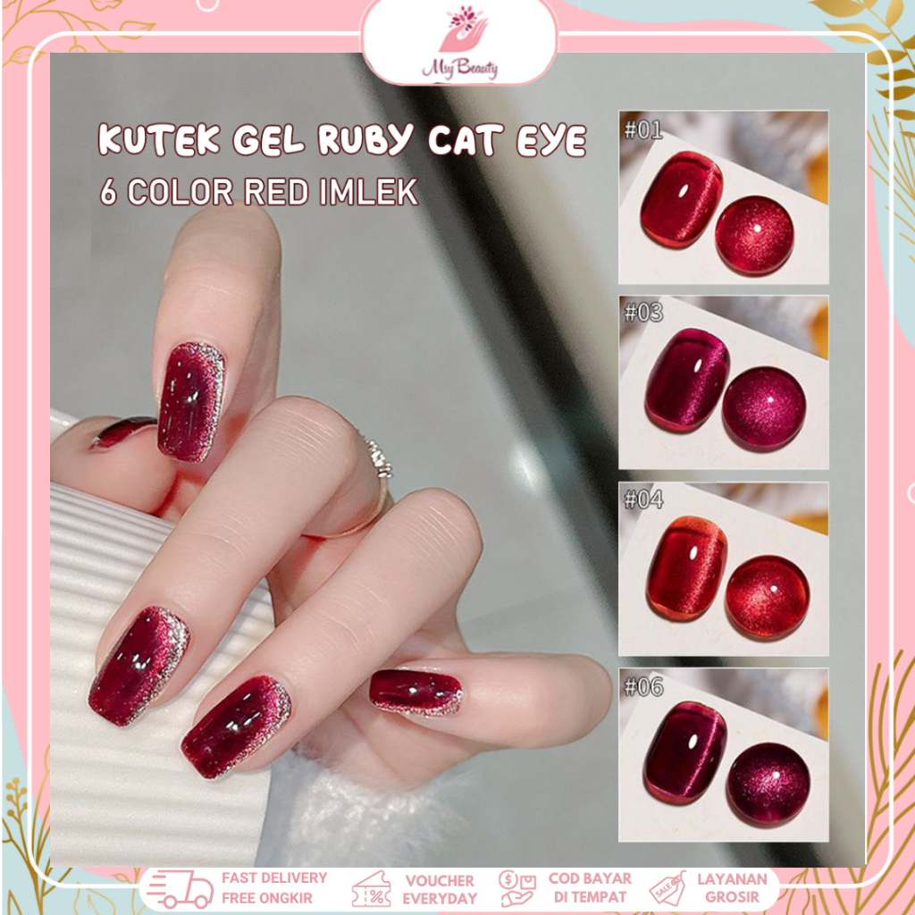 Jual Msy Annies Kutek Gel Ruby Red Imlek Cat Eye Nail Gel Polish Uv Led