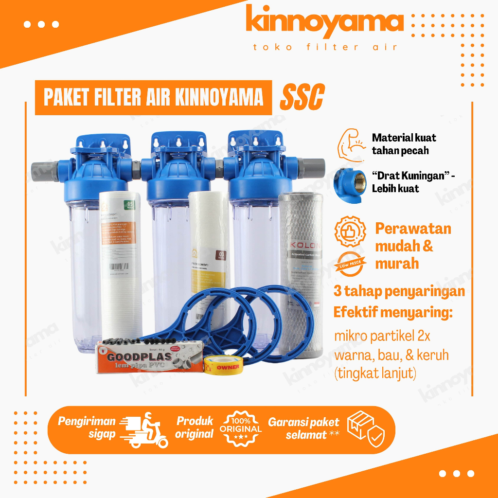 Jual Paket Housing Filter Air Toren 3 Tahap Filter Air Sumur Bor