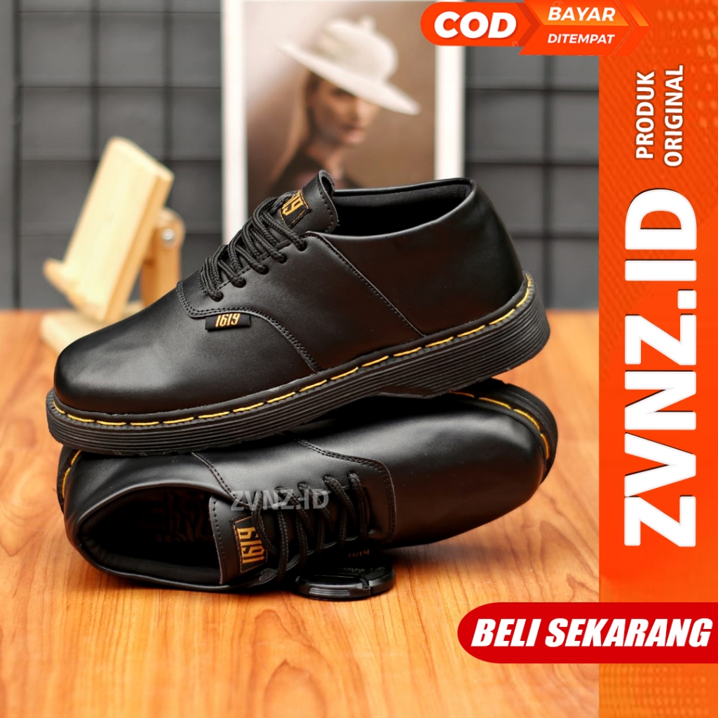 Jual Zvn Moscow Sepatu Docmart Pria Hitam Formal Casual Kerja Kuliah