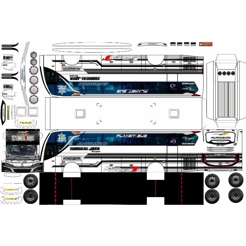 Jual Stiker Miniatur Bus Termurah Pola Papercraft Bus Miniatur Skala