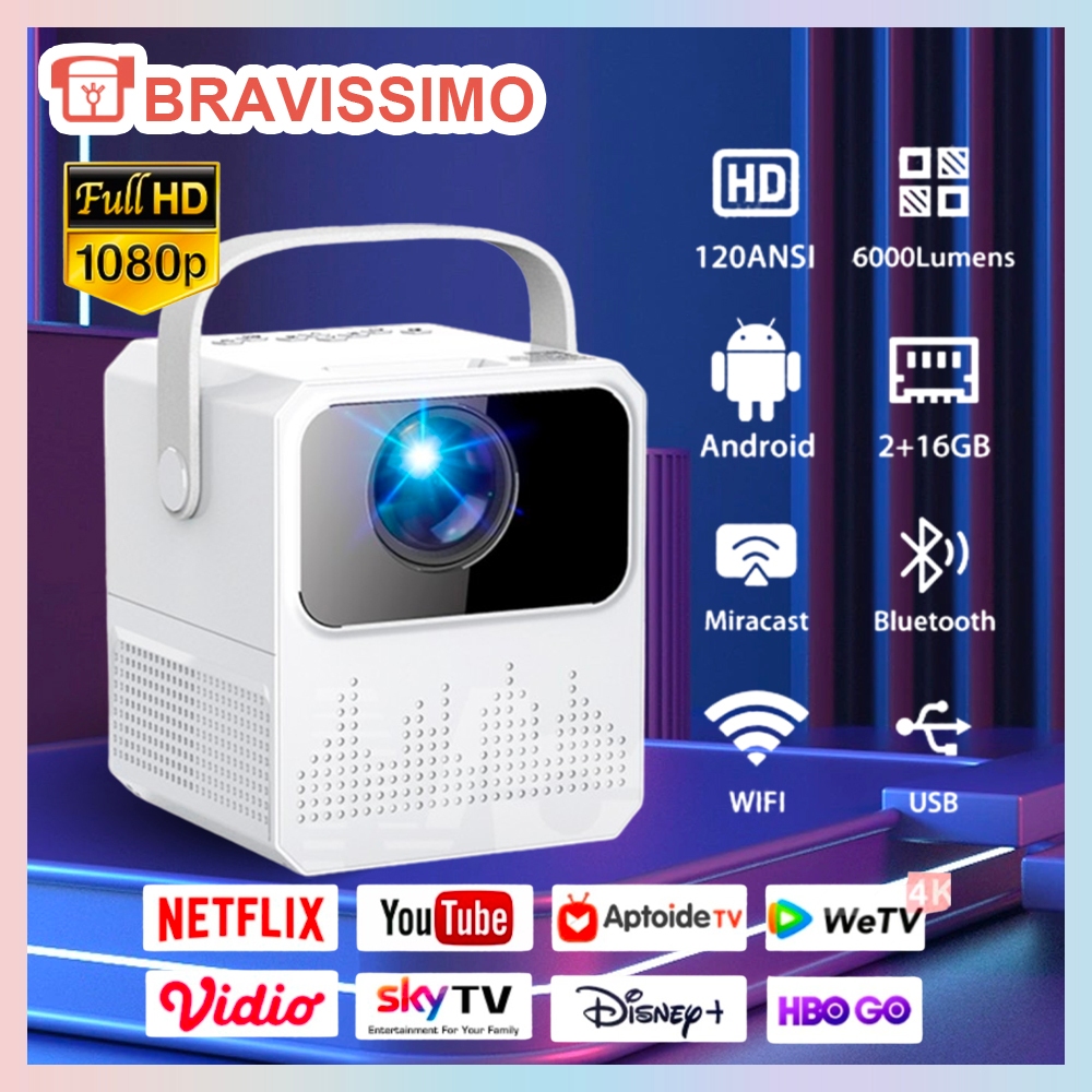 Jual Android Proyektor Tv T Mini Lumen K Hd Bluetooth Smart