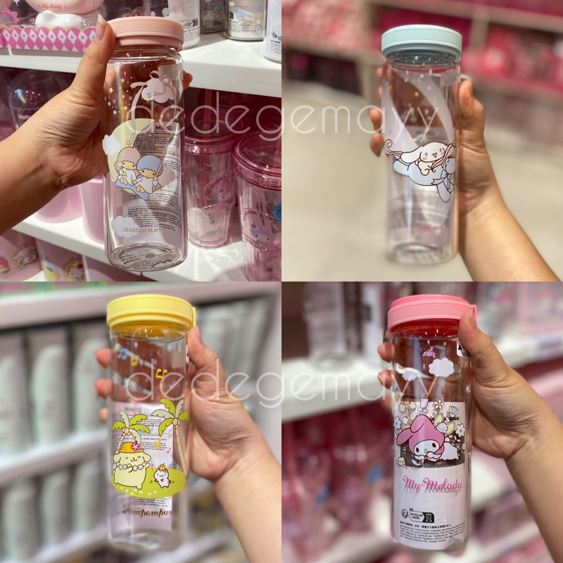 Jual Miniso X Sanrio NEW Tumbler Kaca Sanrio Botol Bening Beling