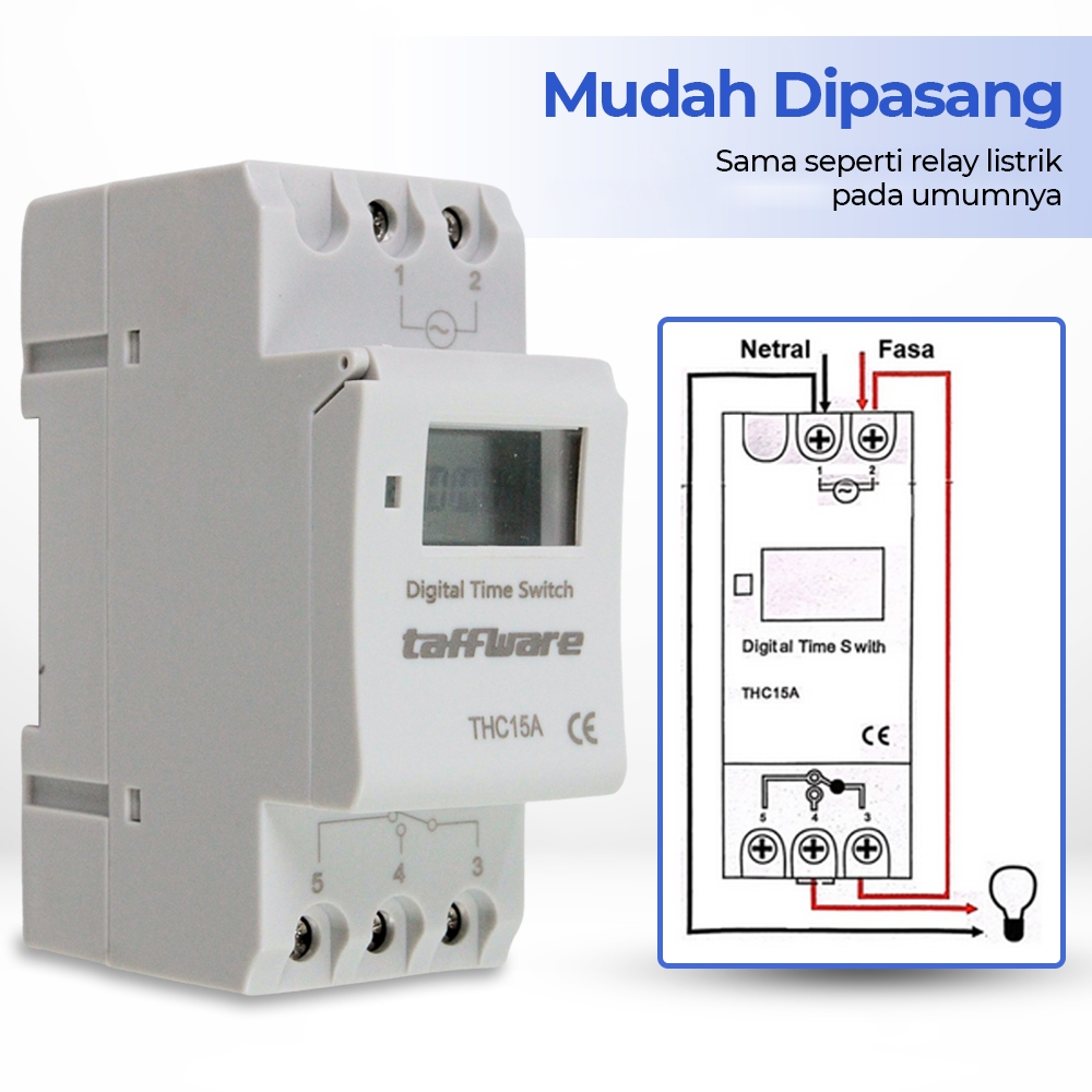 Jual Taffware Programmable Digital Timer Switch Relay 20 Program 220V