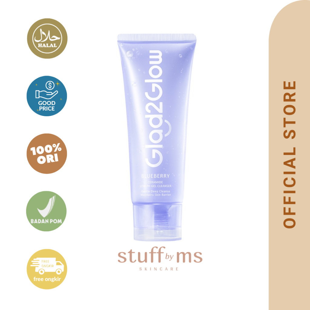 Jual Glad Glow Blueberry Ceramide Low Ph Gel Cleanser Ml Shopee