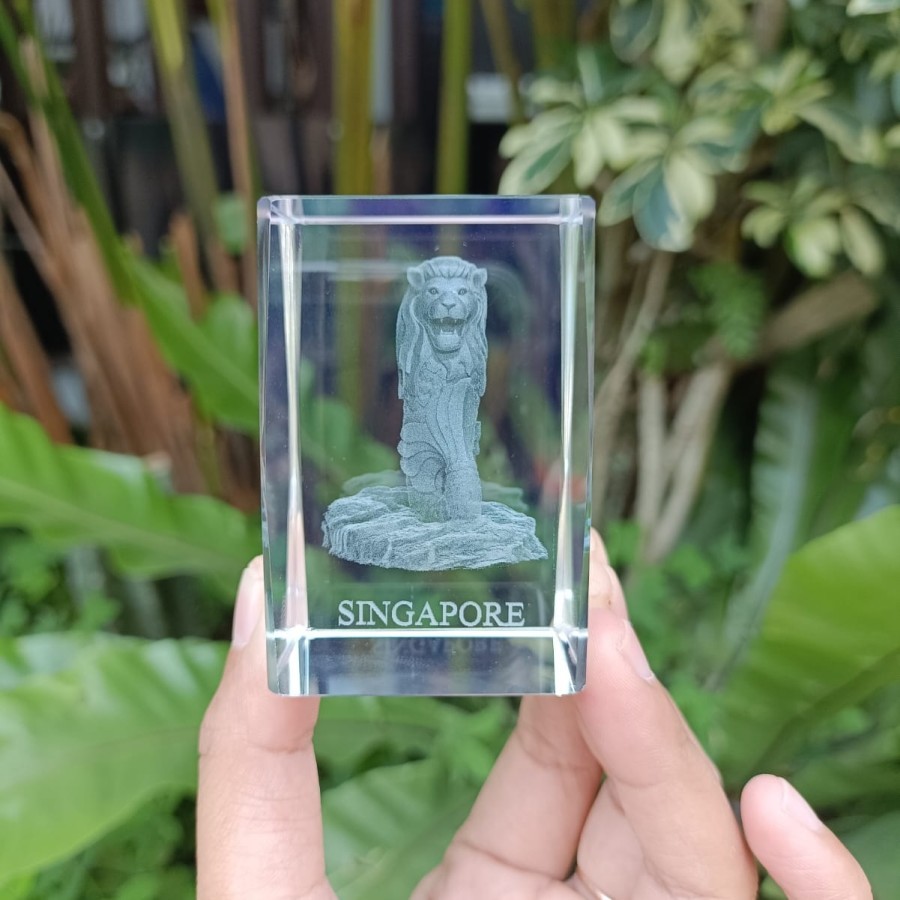 Jual Souvenir Pajangan Kristal Singapore Merlion Oleh Oleh Negara