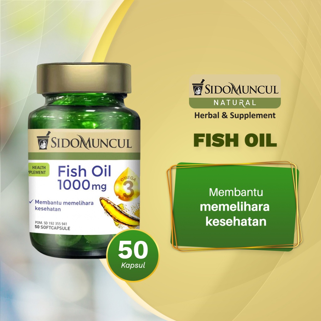 Jual Sido Muncul Natural Fish Oil Soft Capsule 50 Kapsul Minyak Ikan