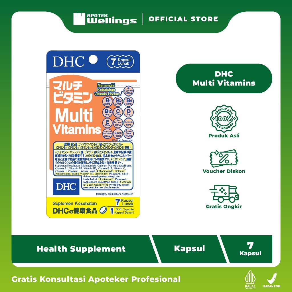 Jual DHC MULTIVITAMINS 7 KAPSUL MULTIVITAMIN DAYA TAHAN TUBUH