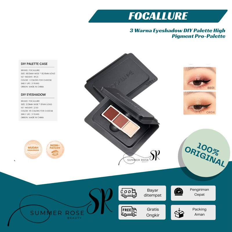 Jual Summerrose Focallure Warna Eyeshadow Diy Palette High Pigment