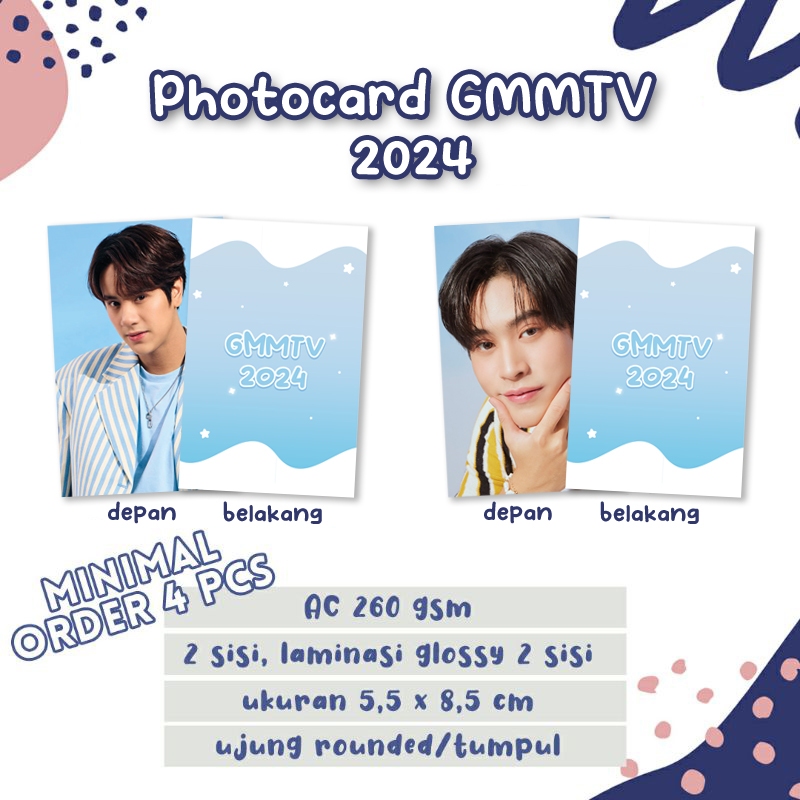 Jual Photocard Gmmtv 2024 2 Sisi Glossy Thai Actor Aktor Thailand