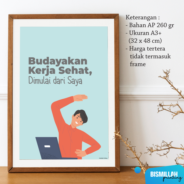 Jual Poster K Budayakan Tempat Kerja Sehat Dimulai Dari Saya Shopee