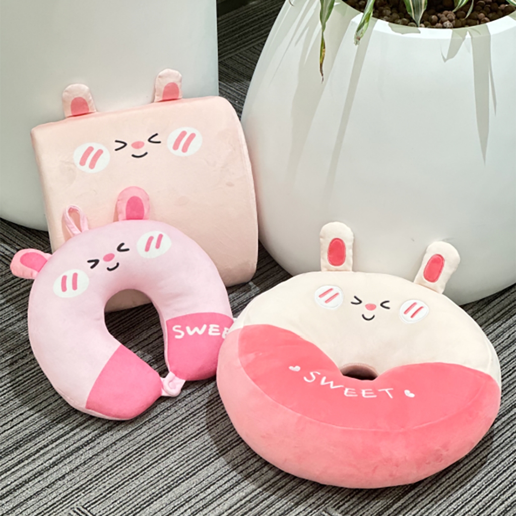 Jual MINISO X Bantal Leher Travel U Shaped Bantal Kelinci Lucu Travel