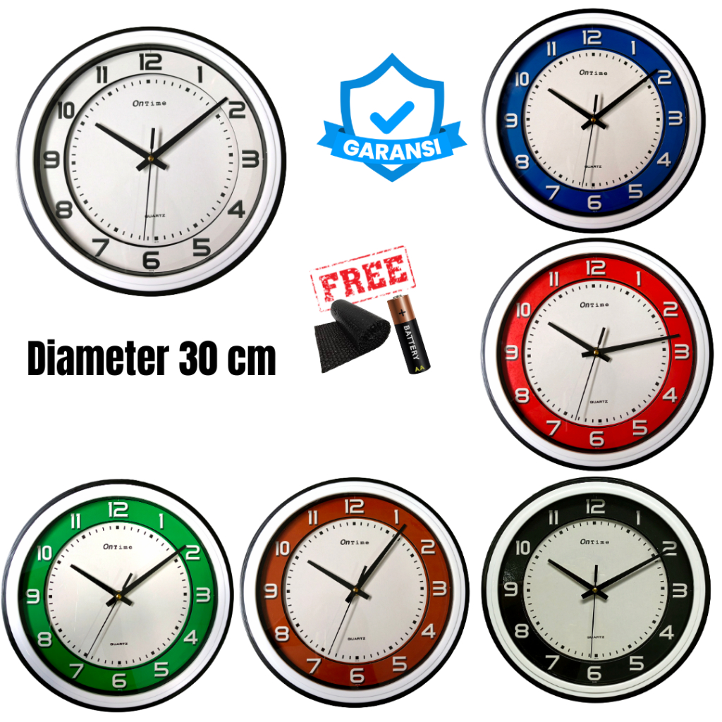 Jual Jam Dinding Ontime Series Diameter Besar Cm Desain Polos