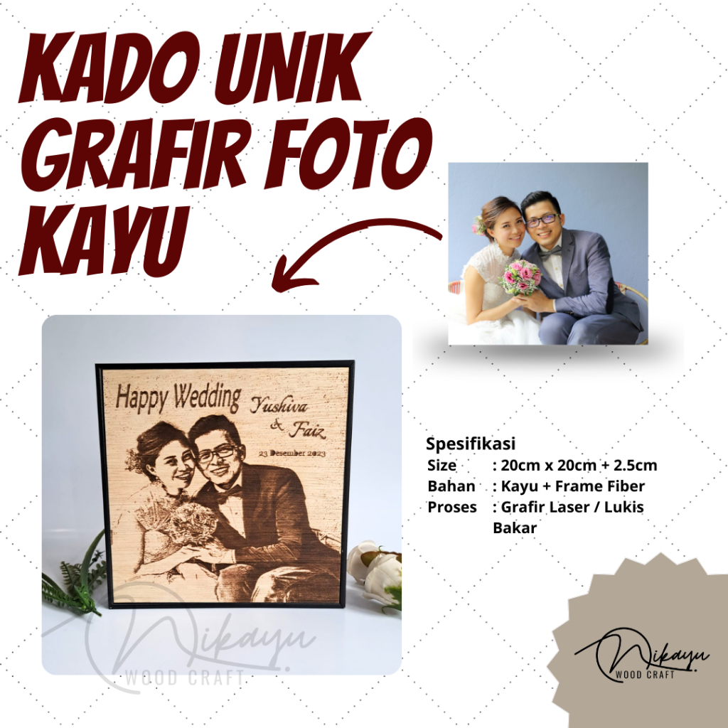 Jual Nikayu Kado Unik Cetak Foto Grafir Kayu Pigura Foto Kayu Grafir