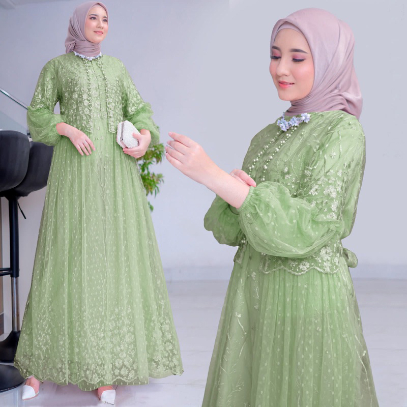 Jual MAXI RAFIKA M L XL XXL 3XL GAMIS PESTA BRUKAT GAMIS KONDANGAN