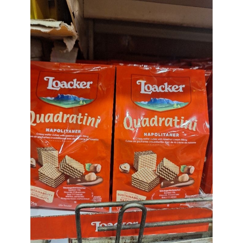 Jual Loacker Quadratini Wafer Hazelnut Napolitaner Import Biskuit Murah