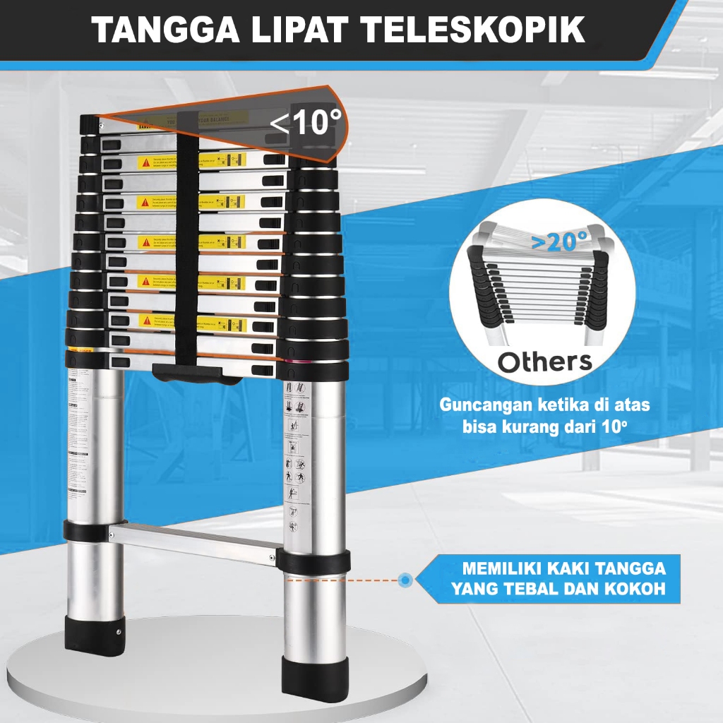 Jual NEW Tangga Lipat Aluminium Teleskopik Tinggi 4 1M Portable