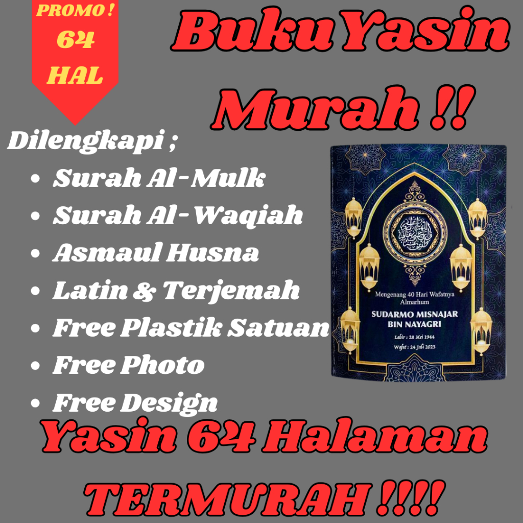 Jual Cetak Costum Buku Yasin Arab Dan Tahlil Terjemahan Termurah Isi