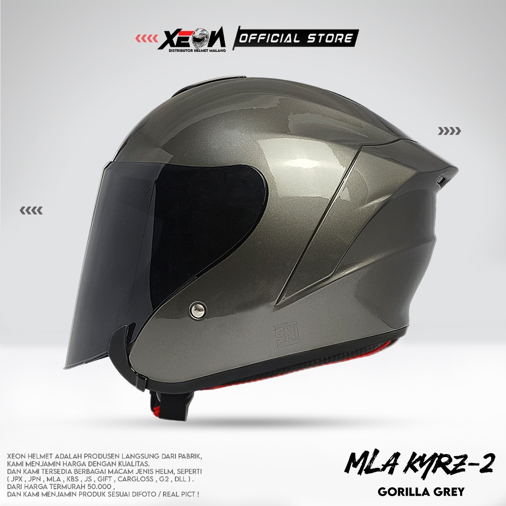 Jual HELM HALF FACE MLA KAIROZ 2 GUNMETAL KACA VISOR BENING HELM PRIA