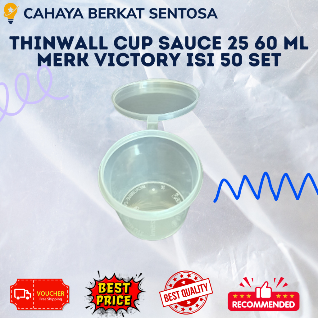 Jual VICTORY THINWALL CUP SAUCE TEMPAT SAUS 25ml 35ml 60ml 150ml ISI 50