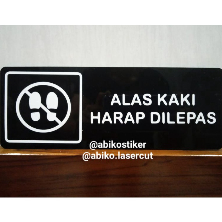 Jual KODE E16U Sign Board Akrilik Alas Kaki Harap Dilepas Shopee