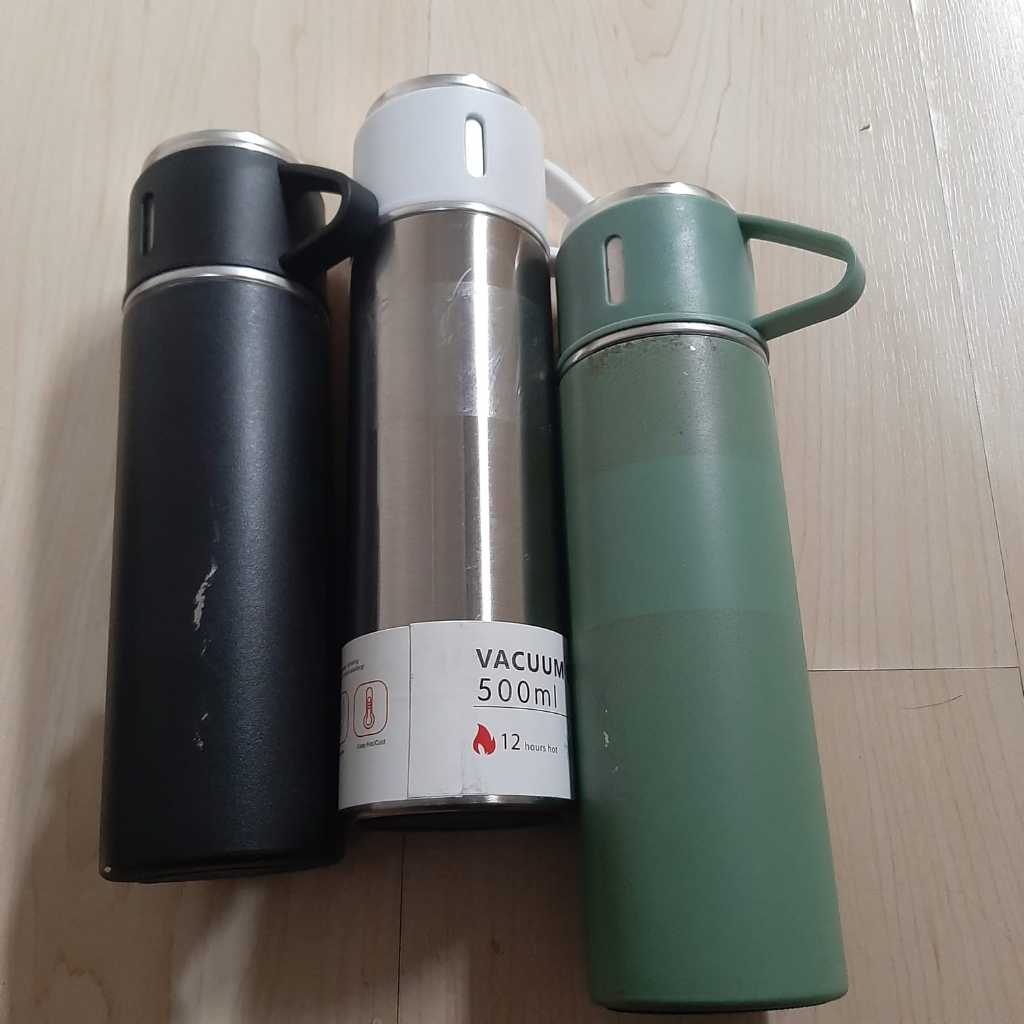 Jual Termos Vacuum Flask Set Botol Minum Cangkir Premium 500ml Panas