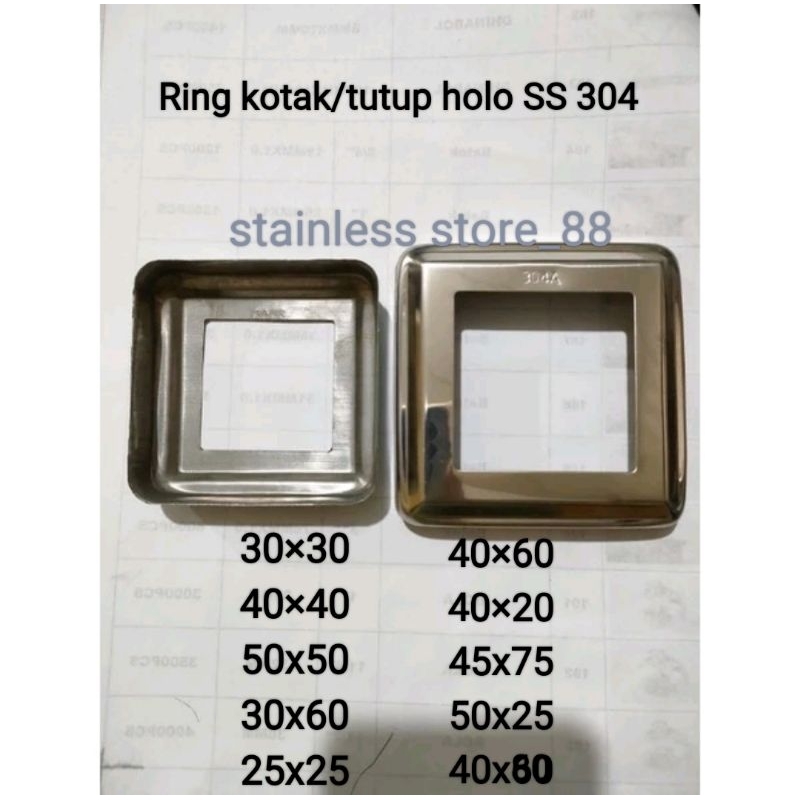 Jual FLANGE RING KOTAK STAINLESS 304 UKURAN LENGKAP Shopee Indonesia