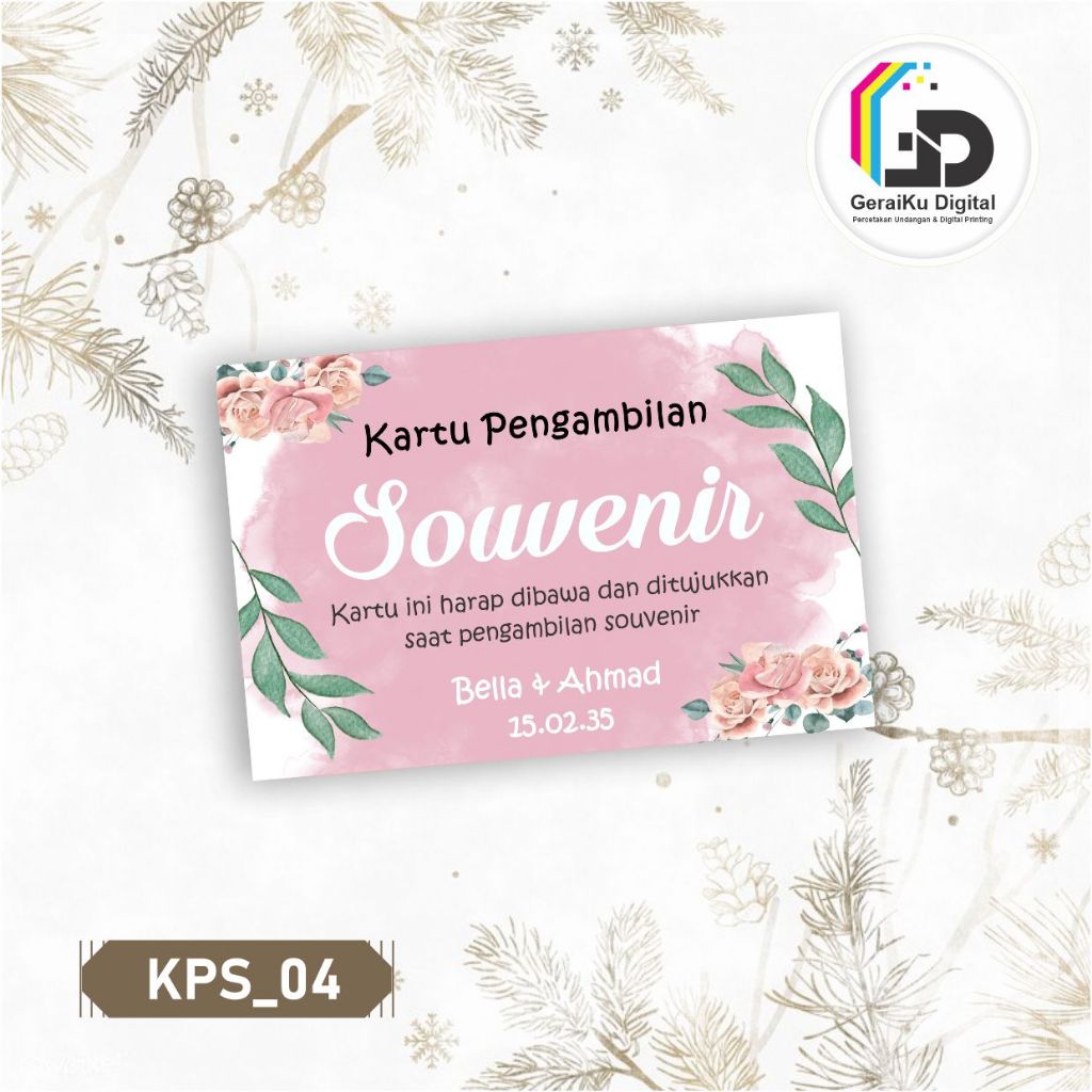 Jual KARTU PENGAMBILAN SOUVENIR KARTU PENUKARAN SOUVENIR KUPON