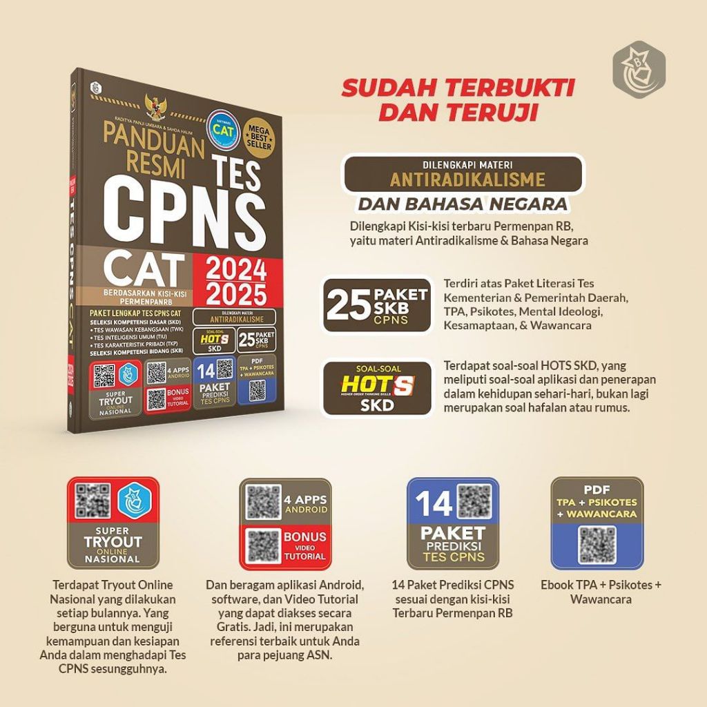 Jual Buku Panduan Resmi Tes Cpns Cat By Raditya Panji Umbara