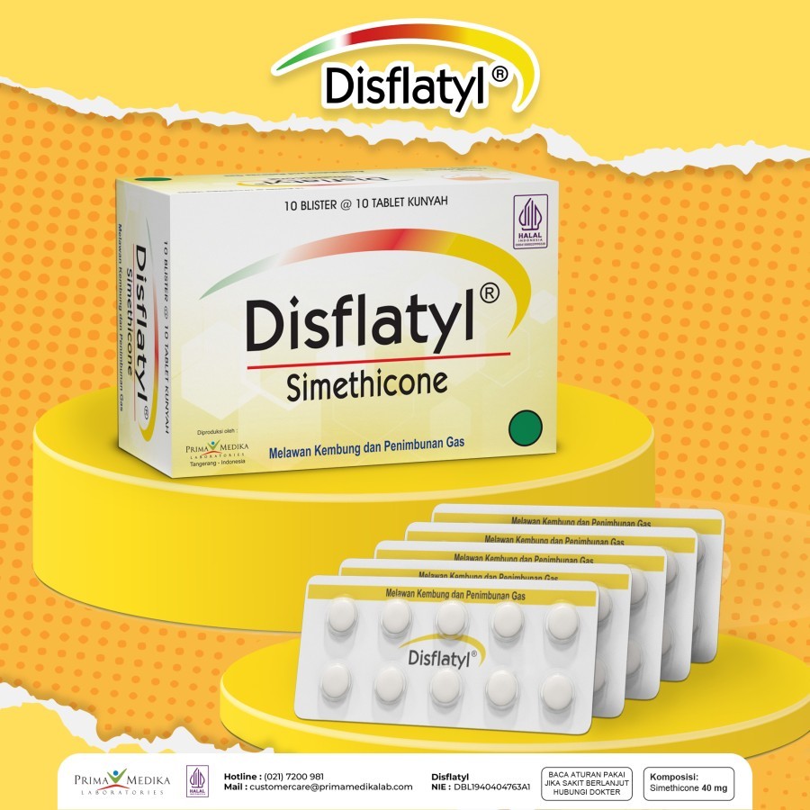 Jual DISFLATYL 40 MG 1 STRIP ISI 10 TABLET SIMETHICONE KEMBUNG