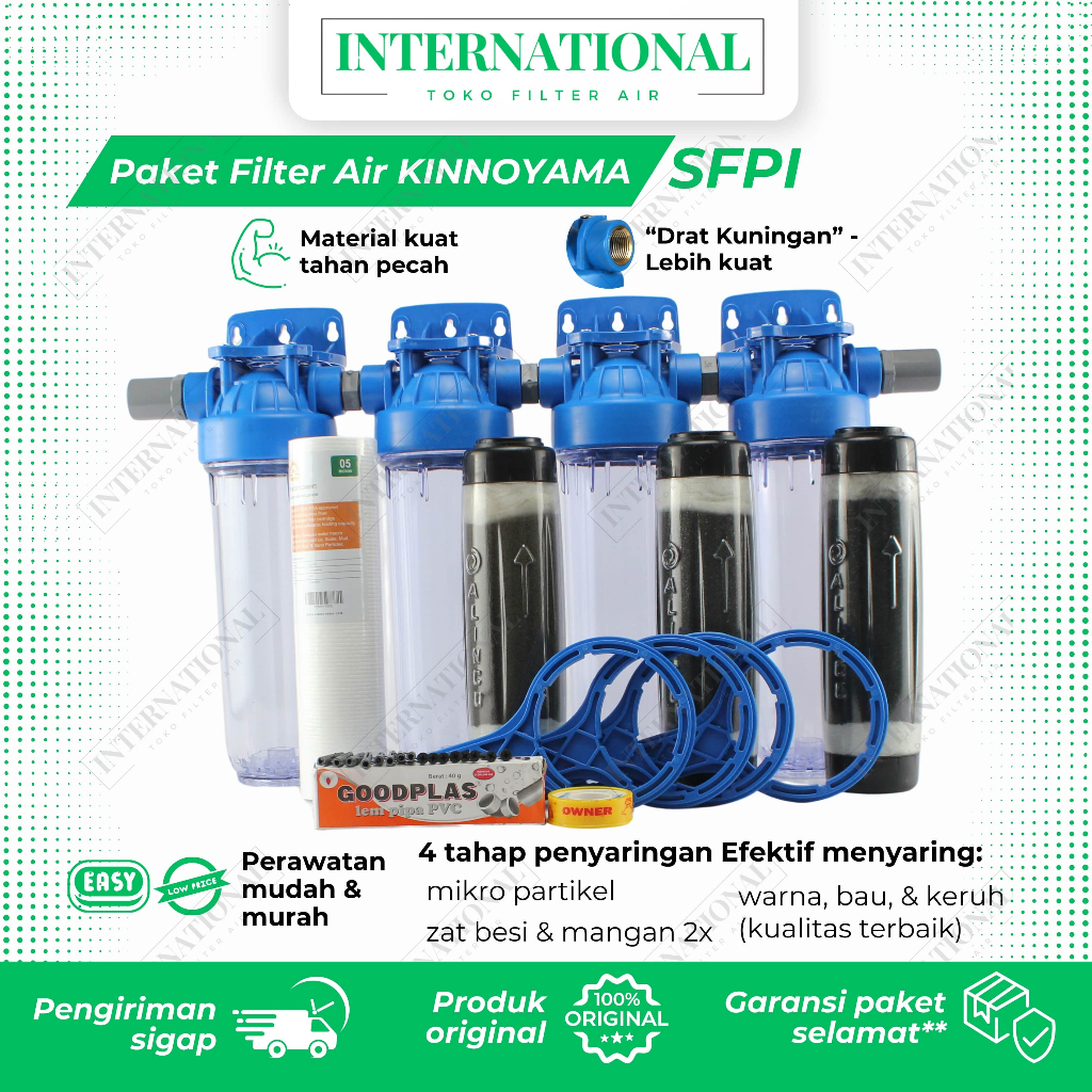 Jual Filter Air Sumur Bor Zat Besi Lengkap Set Penjernih Air Toren