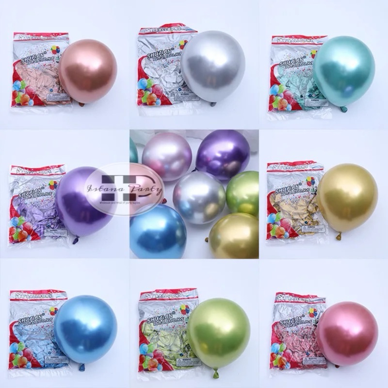 Jual Balon Latex Chrome Balon Metalik Chrome Inch Pepack Isi