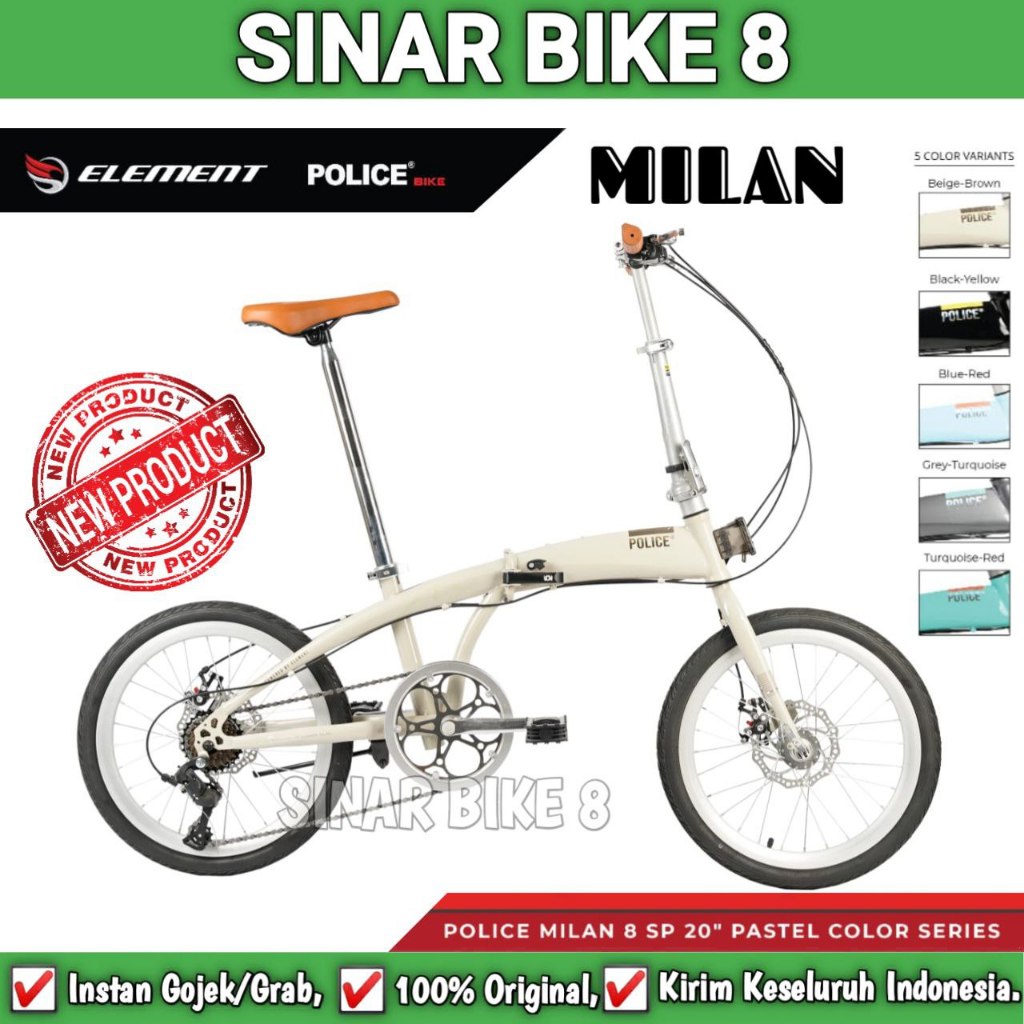 Jual Sepeda Lipat Ukuran 20 Inch ELEMENT POLICE MILAN PASTEL COLOR