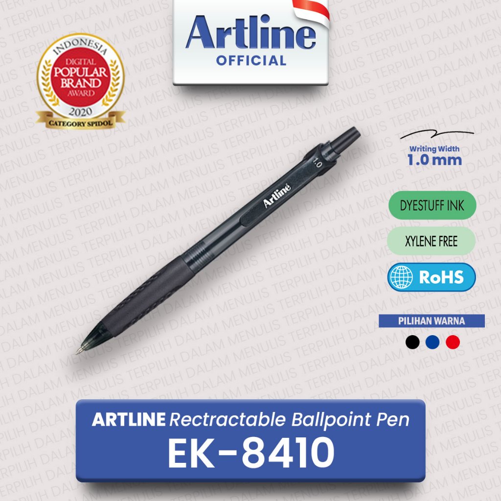 Jual ARTLINE Retractable Ballpoint Pen Pulpen Mekanik 1 Mm EK 8410