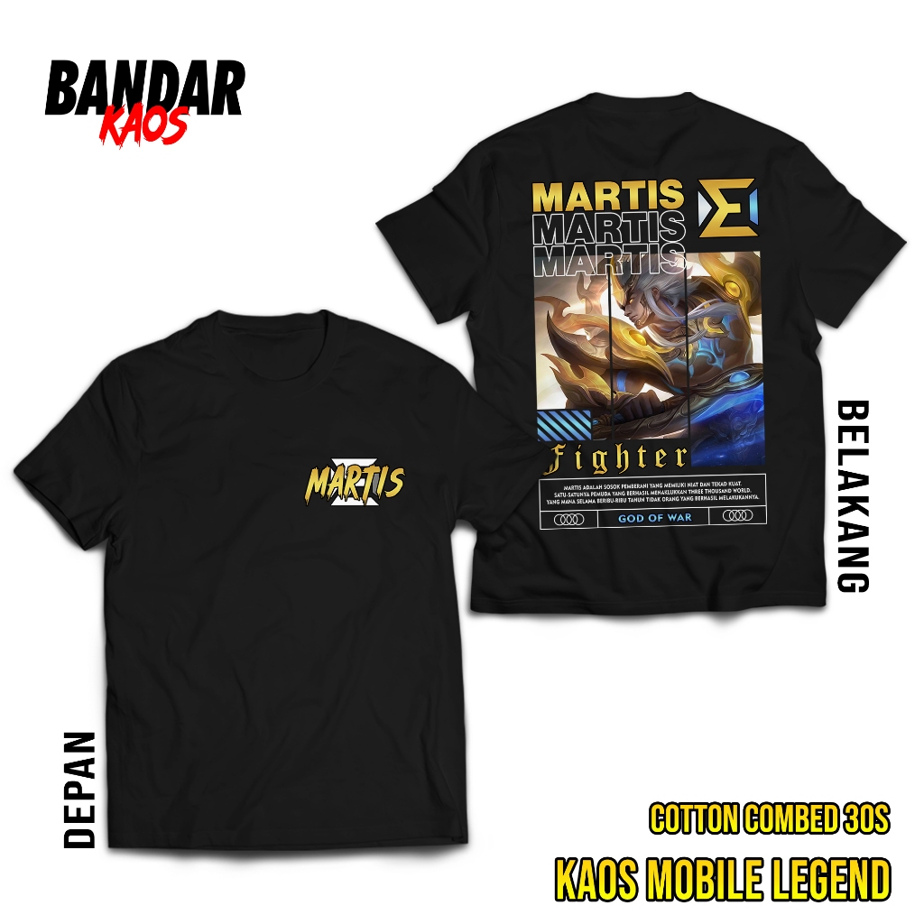 Jual Kaos Mobile Legend Martis God Of War Kaos Viral T Shirt Pria