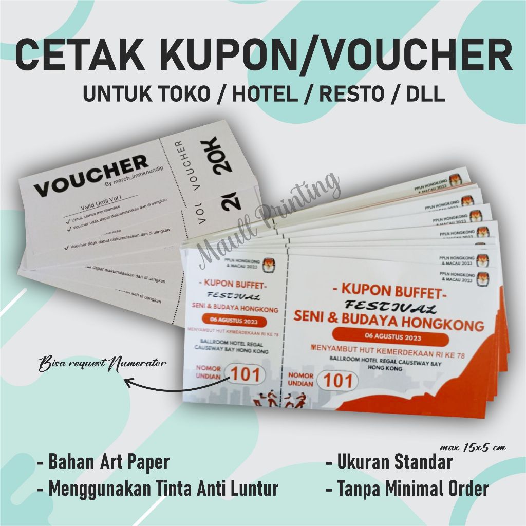 Jual Cetak Kupon Voucher Bahan Art Paper Shopee Indonesia